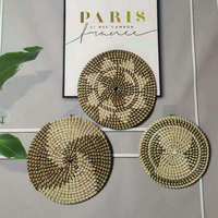 Panier en jonc de mer pour la décoration intérieure Tendance chaude en nous Décoration naturelle Boho Art Seven Arts Tissé Plaque murale décorative