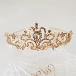 Hpg2888 tiaras de liga de strass, tiaras de princesa da moda, venda quente