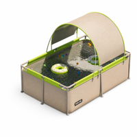 Aufblasbarer Outdoor-Rahmenpool aus PVC – faltbar, tragbar, UV-geschützt, Sonnenschutz für Kinder, mit Filterung