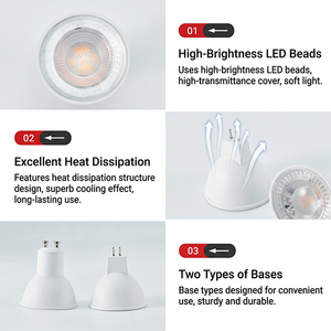 <span class=keywords><strong>Ampoule</strong></span> <span class=keywords><strong>LED</strong></span> COB en aluminium moderne GU10 MR16 AC 85-265V <span class=keywords><strong>12V</strong></span>, CRI élevé, projecteur super lumineux <span class=keywords><strong>pour</strong></span> l'éclairage intérieur de la maison - Product Image 5