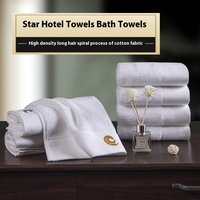 Ensembles de serviettes de luxe blanches en éponge avec logo brodé 100% coton personnalisé pour les équipements de spa ensemble de fournitures d'hôtel linge de lit d'hôtel