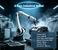 Bras de robot industriel à 6 axes, creux, ZDGT2518, charge utile de 25 kg, portée de 1808 mm, pour soudage, manutention et assemblage