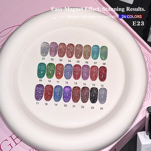 24 màu sắc nhấp nháy kim cương Nail Gel Polish Bold màu sắc rực rỡ mật độ cao tốt lấp lánh phản quang kim cương Nail Polish Gel - Product Image 3