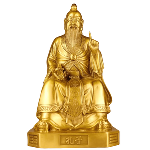 Exquisite Confucius Copper Carving Lacquerware Design for Display or Collection