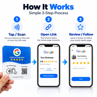 Cartes NFC personnalisables en acrylique durable pour avis Google, support de table 13,56 MHz sans alimentation externe pour usage professionnel