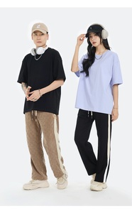 Customized Men's Heavyweight Cotton T-Shirt 26S Double Yarn Custom Logo Tshirt Oversize Short Sleeves Trendy 290g T shirt - Product Image 3