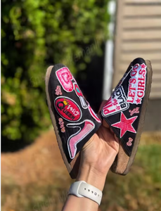 Pink Customization Patchwork Slippers With Buckle Decoration Open Toe Style All Seasons Wear - Product Image 3