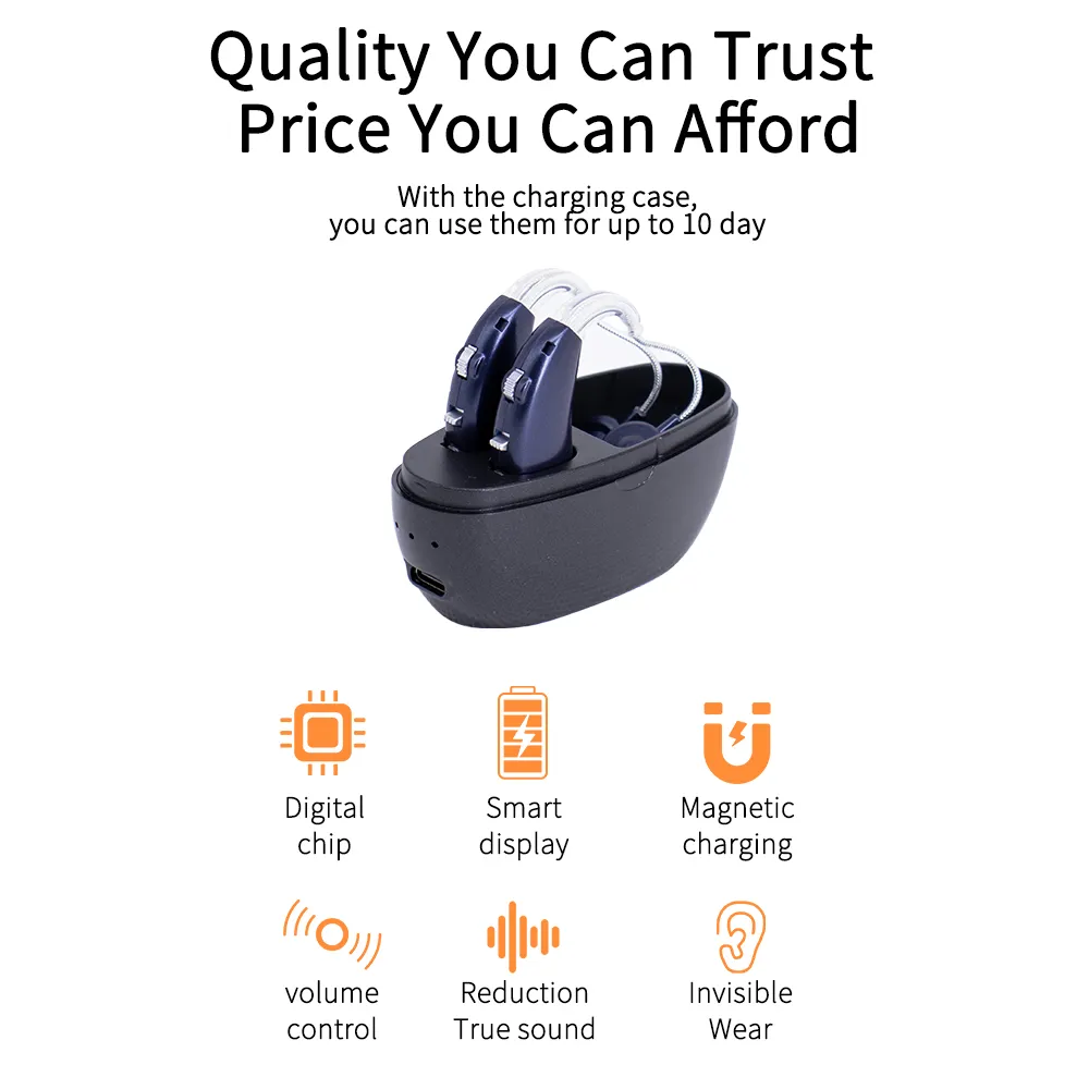 Многоканальный бинауральный слуховой аппарат bte с беспроводным Bluetooth для пожилых людей