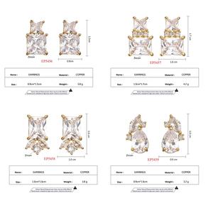 RAKOL EP5459 nuevo diseñador azul Rosa circón chapado en oro Stud declaración pendientes joyería - Product Image 5