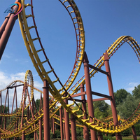 Manèges de parc d'attractions au design unique, fabriqués en Chine, équipements de parc à thème, jeux palpitants, montagnes russes à 4 boucles à vendre