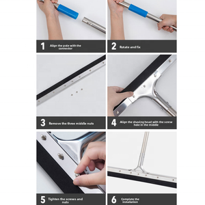 Großhandel High-Eco-Friendly Commercial Boden wischer Lang griff Gummi kopf Glas Rakel Schaber Hotel Works pace Büro reiniger - Product Image 3