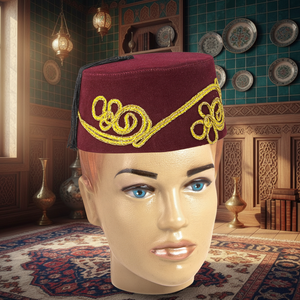 แบบดั้งเดิมTasseledและปักOttoman-ตุรกีFezหมวกสีแดงสีจากตุรกี - Product Image 3