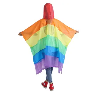 방수 경량 EVA 레인보우 레즈비언 프라이드 비옷 성인용 후드 레인 판초