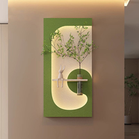 Peinture murale hydroponique de plantes vertes pour fond de couloir, en grès, avec LED, utilisable pour la culture de fleurs