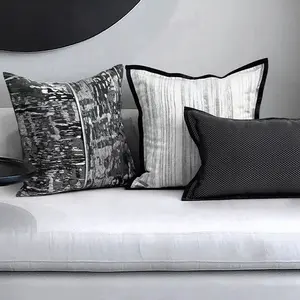 Housse de coussin carrée nordique, taie d'oreiller moderne et Simple, en Polyester, Jacquard, pour noël, 18x18 pouces