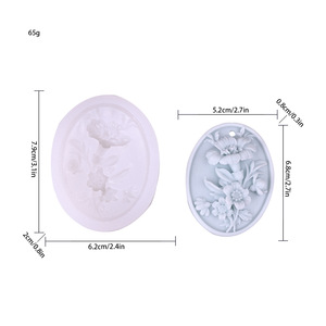 硅胶蜡环氧树脂钥匙扣铸造模具，带挂孔，用于珠宝制作、吊坠工艺品、装饰、蜡烛、肥皂、蜡香袋模具 - Product Image 2
