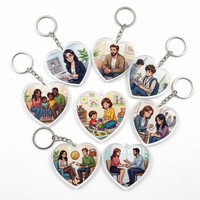 Porte-clés en acrylique personnalisé en gros pour cadeaux promotionnels d'entreprise, avec logo, emblème scolaire, code QR, mini pendentif