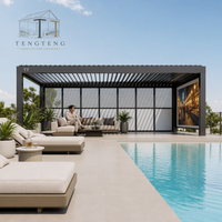 Pergola bioclimatique motorisée en aluminium de luxe pour l'extérieur, le jardin, la terrasse, la cour et les projets extérieurs personnalisés