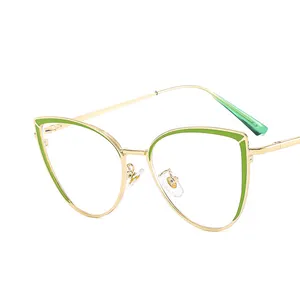 Cat-eye Metal Flat Mirror 2023 New Butterfly-shaped Glasses Frame Fashion Hot Sales Anti Blue Light Blocking Glasses Safety