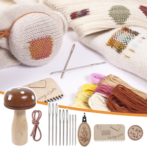 Nuevo Diseño de <span class=keywords><strong>Kit</strong></span> de Hongo de Zurcido de Madera Lisa con Agujas, Enhebrador y Peine en Caja de Regalo para el Día de la Madre - Product Image 4