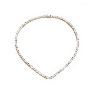 LAVINA Women's Classic Trendy Gold CZ <b>Statement</b> <b>Necklace</b> Rhodium Plated Brass with Claw Setting for Anniversary and Parties - Product Image 1