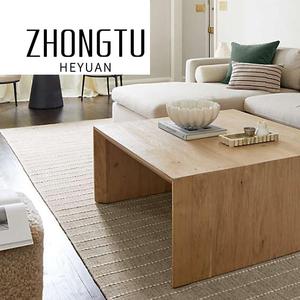 <strong>French</strong> Retro Design Style Living Room Coffee Table Set Modern Nordic Solid Wood <strong>Shelf</strong> Table Natural Oak Wood Square Coffee Table - Product Image 2