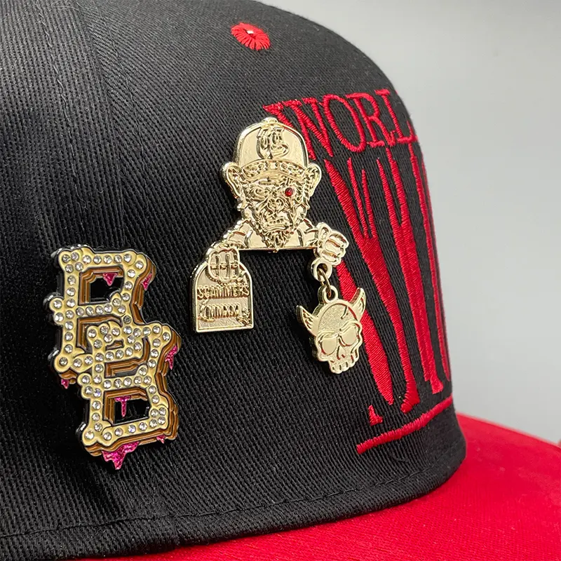 Klip topi bisbol era baru kustom dengan Logo pinggiran rantai pin kerah Enamel logam untuk pin topi pinggiran bingkai Meksiko cocok