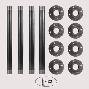 Nhiệm Vụ Nặng Nề 1 "X 28" 1 ''X 30" Công Nghiệp <span class=keywords><strong>Grey</strong></span> Ống Bảng Chân Cổ Điển Kim Loại Bàn Ăn Chân Đúc Sắt Rèn Đồ Nội Thất Chân - Product Image 3