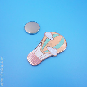 Cartoon Hot Air <b>Balloon</b> Magnetic Brooch Imitation Rose Gold Zinc Alloy Gift Badge Unisex Buckle Type - Product Image 2
