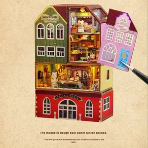 Zhiqu House DIY Cottage Serie QH Blocchi di Costruzione in Legno Fatti a Mano, Modellino <span class=keywords><strong>Giocattolo</strong></span> Miniatura da Assemblare, Combinabile Singolarmente 0-24 14+ - Product Image 5