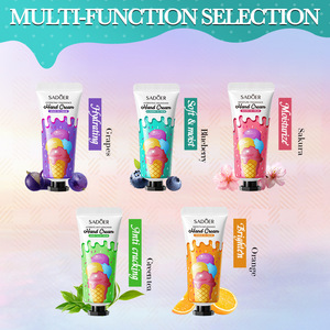 Coffret de 5 crèmes pour les mains SADOER Ice Cream, boîte cadeau, hydratantes, <span class=keywords><strong>parfum</strong></span>ées, raisin, myrtille, sakura, thé vert, orange, kit de soin des mains, en gros - Product Image 4