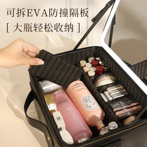 <b>Makeup</b> Case With Mirror Lighted Full Screen Built In Rechargeable Battery 2000mAh Cosmetic Storage Bag For Home Use - Product Image 2