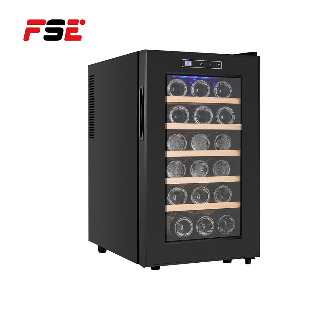 FSE 46L 전기 와인 쿨러 18 병 단일 영역 와인 냉장고 블랙 와인 냉장고 단일 문