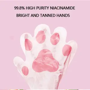 Оптовая продажа, питательная нежная маска Niacinamide для рук, увлажняющие перчатки для кошек, глубоко увлажняющая маска для рук с кошачьими когтями