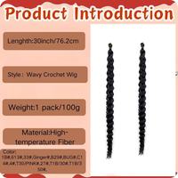 Populaire Cheveux à tresser au crochet de 24 pouces, Ondulation lâche, Boucle spirale italienne, pour tresses françaises bouclées, Teint à la baguette, Double trame machine