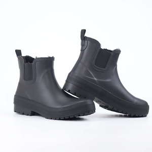 Botas de Lluvia YL3632 de Caucho Natural con Forro de Piel Sintética, Color Blanco, Impermeables, con Suela Gruesa de Goma, Botines Cortos para Caminar en el Jardín - Product Image 1