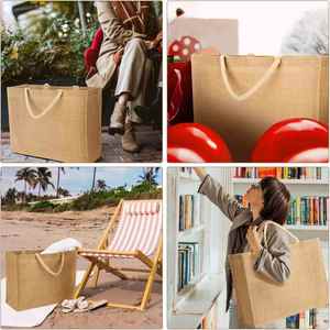 กระเป๋าผ้ากระสอบแบบเรียบสำหรับงานแต่งงาน ของขวัญสำหรับเพื่อนเจ้าสาว ของชำร่วยงานปาร์ตี้ ของขวัญช้อปปิ้งชายหาด  ขายส่งออนไลน์ - Product Image 5