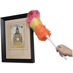 Plumero de limpieza Boardwalk BWK9441 Polywool con mango de 20 pulgadas Palos de plástico de colores surtidos para limpiador de polvo de coches - Product Image 2