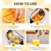 Multifunctionele handmatige citruspers voor sinaasappels, citroenen en fruit, duurzaam plastic (PP), huishoudelijk gebruik, klein keukenhulpmiddel, handbediend