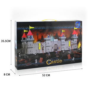 Château médiéval ensemble de jeu avec chevaliers et soldats jouet éducatif en plastique pour enfant imaginatif semblant jouer bataille figurine d'action - Product Image 6