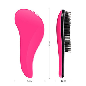 Hairbrush Oval Plastic Anti <b>Tangling</b> Hair Care Smoothing Portable Long Hair Brush Rose Red Blue Silver - Product Image 2