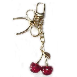 Cherry 3D Fruit Bow Simulation Lightweight Zinc Alloy Keychain Car <b>Key</b> <b>Chain</b> Bag Pendant Accessories Purse Charm - Product Image 4