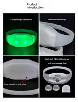 Bracelet de concert lumineux LED avec logo personnalisé, télécommande, matériau ABS, modèle SJ-b16 - Peut être loué ou vendu directement