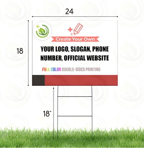 ป้ายสนามหญ้าพิมพ์ลายตามสั่งสำหรับสวนกลางแจ้ง พิมพ์สองด้าน พร้อมเสาปัก - Product Image 1
