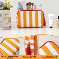 Trousse de Maquillage Rayée Best-seller Grande Capacité, Organisateur de Voyage Multifonctionnel, Pochette de Toilette Portable, Sac Mahjong