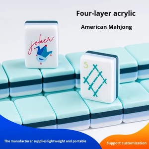 Jeu de Mahjong américain portable, compact, tuiles en acrylique de 31x23 mm, parfait pour les débutants, les seniors et les clubs sociaux - Product Image 1
