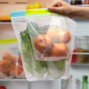 Clear Ziplock <b>Bags</b> with Valve Food Storage Resealable Packaging PE Material Gravure Printing Customizable OEM - Product Image 1