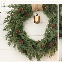 Guirlandes décoratives de 50cm guirlande de noël artificielle avec guirlande de simulation de pomme de pin naturelle décoration suspendue extérieure