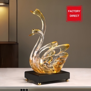 ชั้นวางไวน์แดงแบบศิลปะหรูหราปรับแต่งโต๊ะรับประทานอาหารเรซิ่นใสฉีดขึ้นรูปไวน์ของขวัญหงส์ไวน์ - Product Image 5