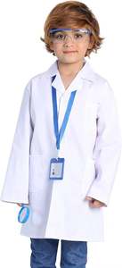 للبيع بالجملة معاطف مخبرية طويلة الأكمام للأطفال طباعة الشعار للعلماء الصغار أطباء طب العيون للفم والزي التجريبي المخصص - Product Image 2